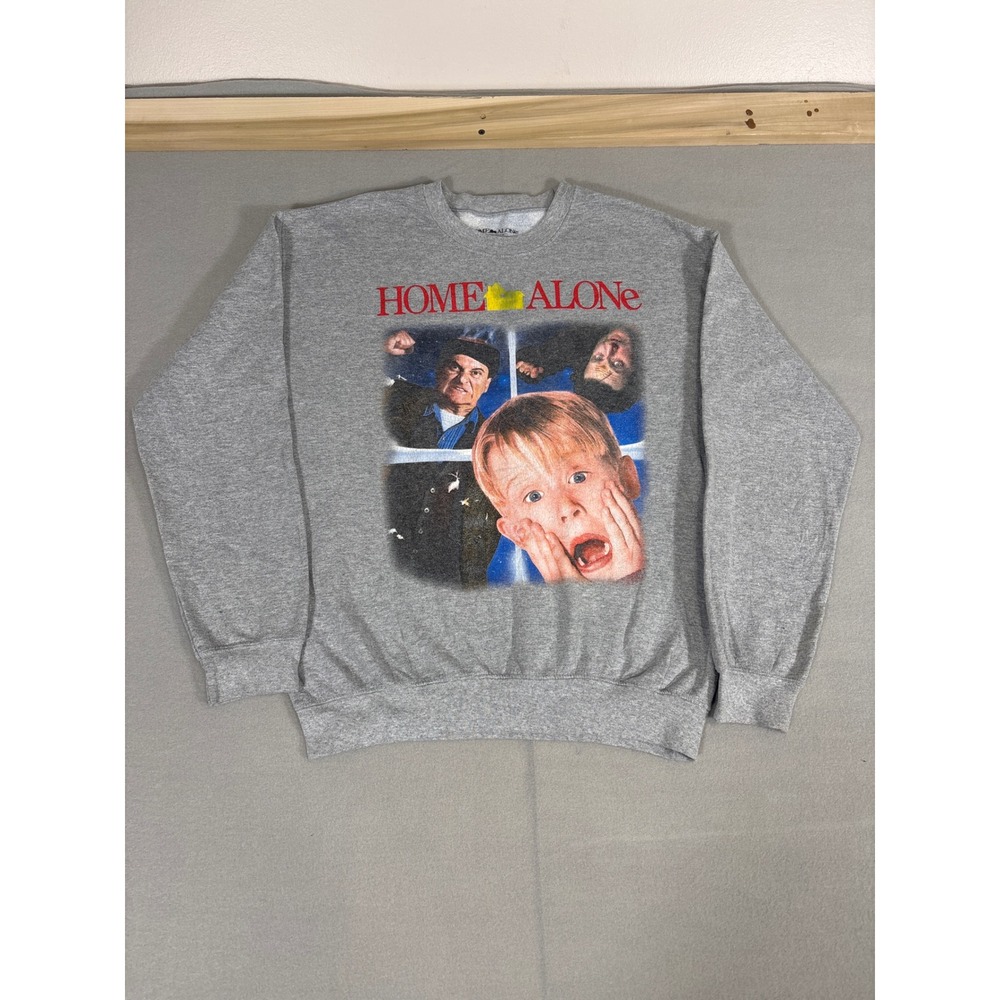 Home Alone Movie Graphic Sweatshirt Gray Crewneck Small Kevin‎ McCallister 0555